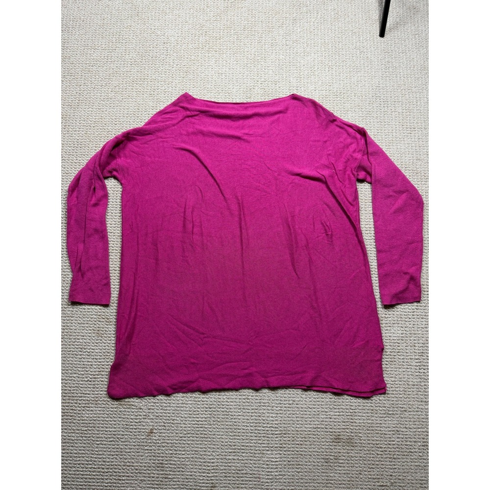 Joules Knitwear Womens Magenta Pink Boat Neck Cotton Blend Tunic Sweater US 16